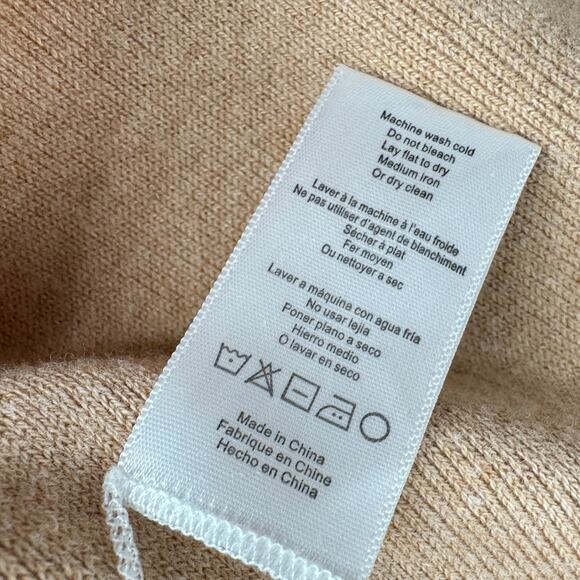 LUNYA‎ Cozy Cotton Silk Pullover 1/4 Zip Sweater Tan Size Large - Picture 7 of 10